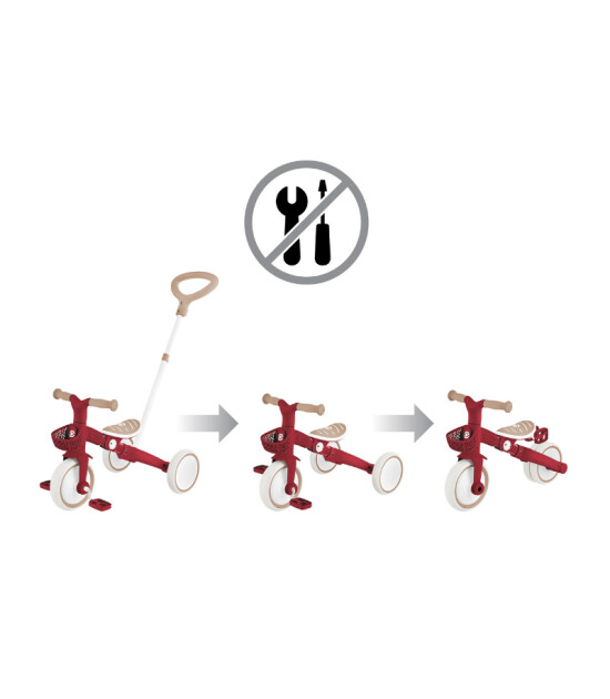 Globber Learning Trike 3in1 Plus Ecologic Bisiklet - Vintage Kırmızı