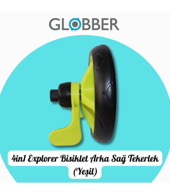 Globber Explorer Trike 4in1 Yedek Parça Çocuk Bisikleti // Arka Sağ Tekerlek - Green