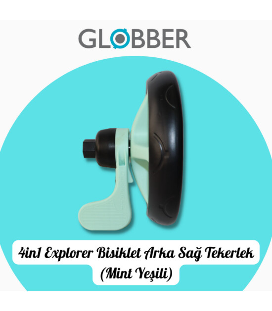 Globber 4in1 Explorer Bisiklet Yedek Parça // Arka Sağ Tekerlek (Mint Yeşili)