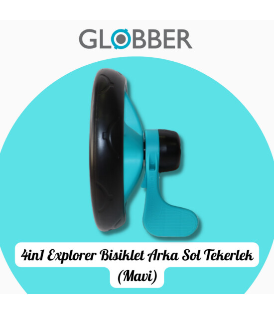Globber Explorer Trike 4in1 Yedek Parça Çocuk Bisikleti // Arka Sol Tekerlek - Blue