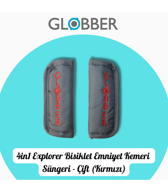 Globber 4in1 Explorer Bisiklet Yedek Parça // Çift Emniyet Kemeri Süngeri (Kırmızı)