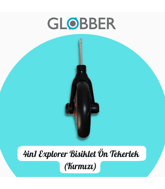 Globber 4in1 Explorer Bisiklet Yedek Parça // Ön Tekerlek (Kırmızı)