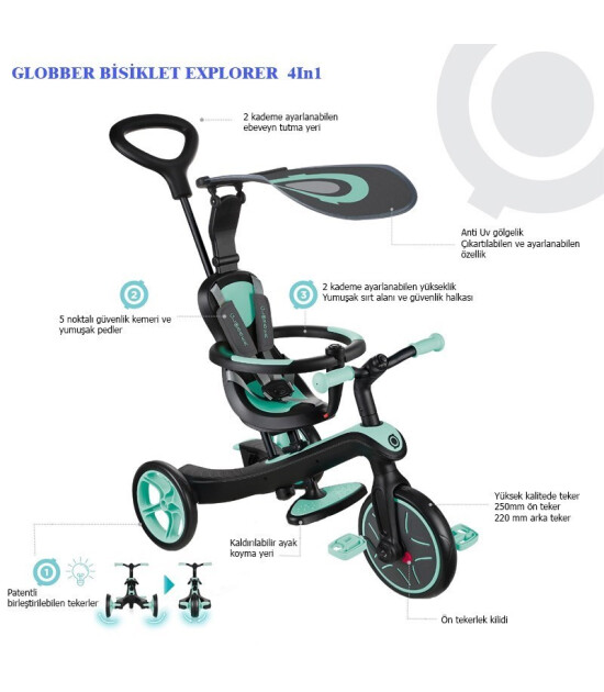 Globber Explorer 4in1 Bisiklet // Mint