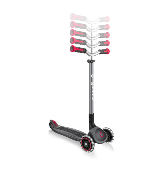 Globber Master Işıklı Katlanabilir Scooter // Siyah - Kırmızı