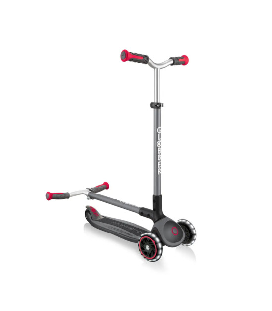 Globber Master Işıklı Katlanabilir Scooter // Siyah - Kırmızı