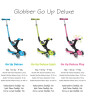 Globber Go Up Deluxe Işıklı Teker Scooter // Yeşil