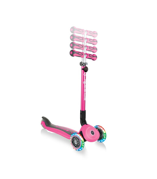 Globber Go Up Deluxe Işıklı Teker Scooter // Pembe