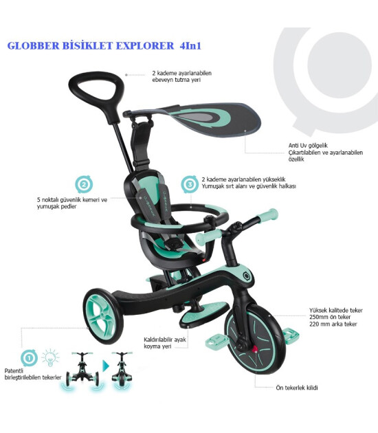 Globber Explorer 4in1 Bisiklet // Yeşil