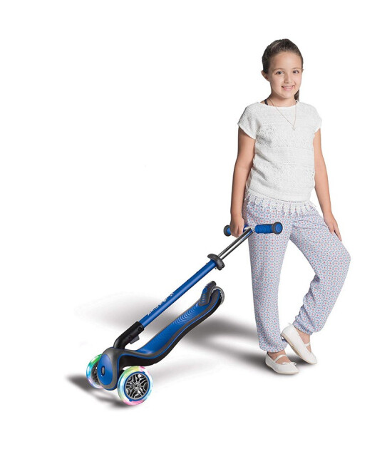 Globber Elite Deluxe Işıklı Scooter // Lacivert