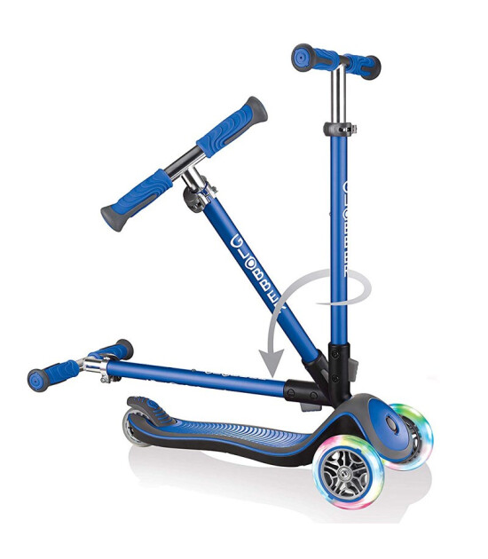 Globber Elite Deluxe Işıklı Scooter // Lacivert