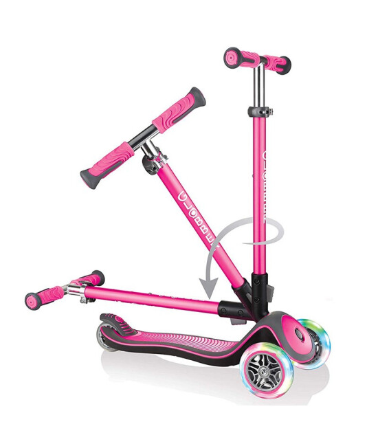 Globber Elite Deluxe Işıklı Scooter // Pembe