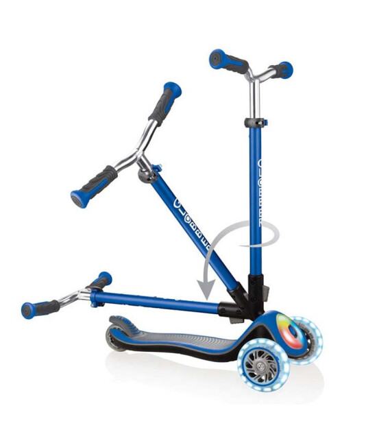 Globber Elite Deluxe Full Işıklı Scooter // Mavi