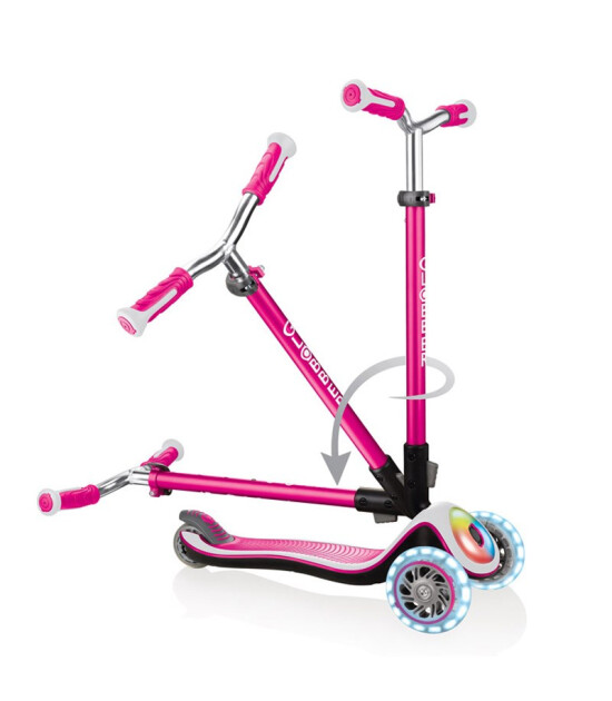 Globber Elite Deluxe Full Işıklı Scooter // Pembe