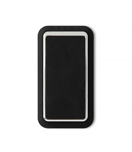 HANDLstick Stand Özellikli Telefon Tutucu // Leather Black - Chrome