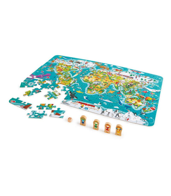 Hape Puzze ve Kutu Oyunu (2in1) // Dünya Turu (105 Parça)