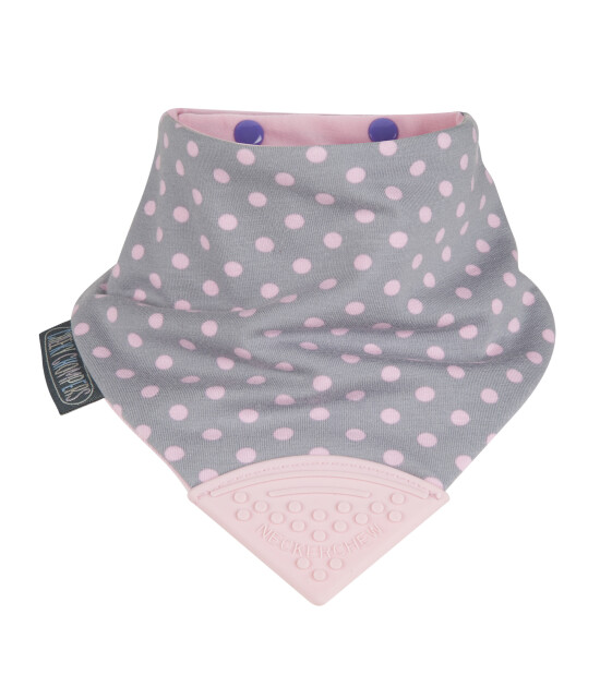 Cheeky Chompers Neckerchew Diş Kaşıyıcılı Önlük // Polka Dot Pink