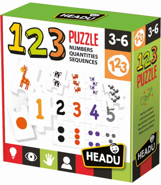 Headu Puzzle Seti // Sayılar - 123 (3 Parça)