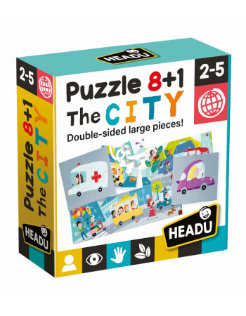 Headu Çift Taraflı Jumbo Puzzle Set // Şehir (4 Parça)