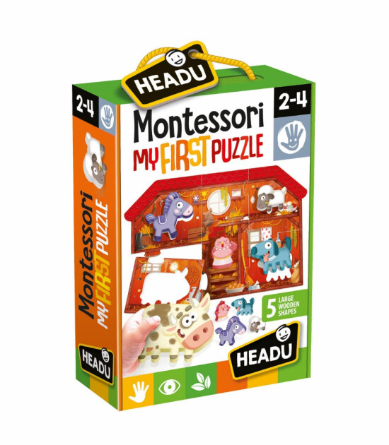 Headu Montessori Puzzle + Hayvan Karakterleri // Çiftlik (6 Parça)