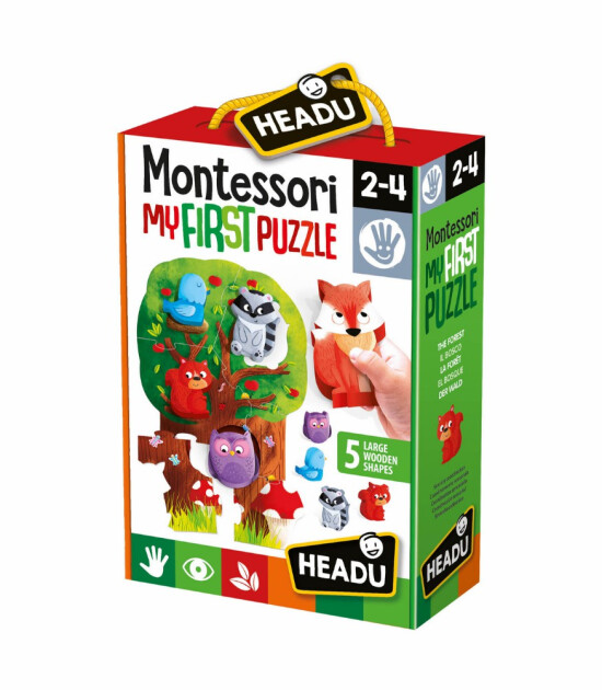 Headu Montessori Puzzle + Hayvan Karakterleri // Orman (6 Parça)