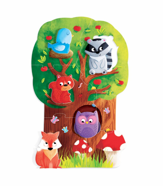 Headu Montessori Puzzle + Hayvan Karakterleri // Orman (6 Parça)