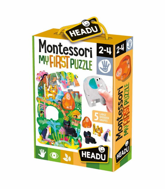 Headu Montessori Puzzle + Hayvan Karakterleri // Jungle (6 Parça)