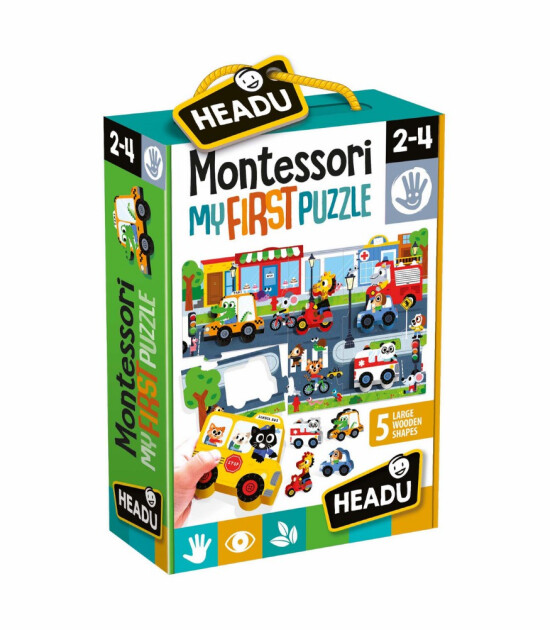 Headu Montessori Puzzle + Figürler // Şehir (6 Adet)