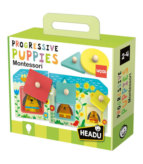 Headu Progressive Montessori Puzzle // Puppies
