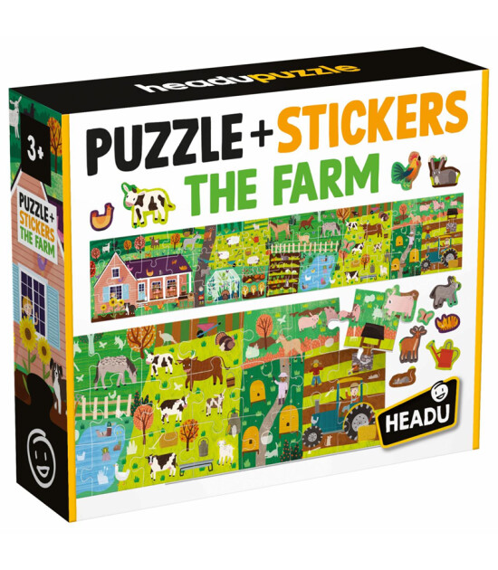 Headu PUZZLE + STICKERS THE FARM (+3 YAŞ)