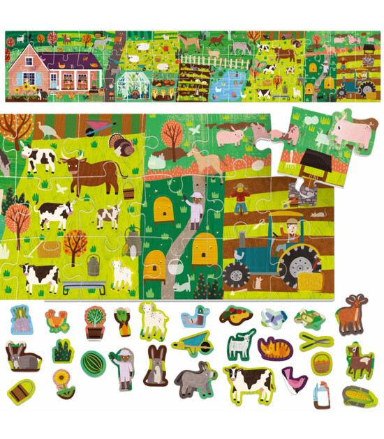 Headu PUZZLE + STICKERS THE FARM (+3 YAŞ)