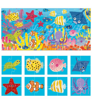 Headu Çift Taraflı Puzzle // Deniz Hayvanları