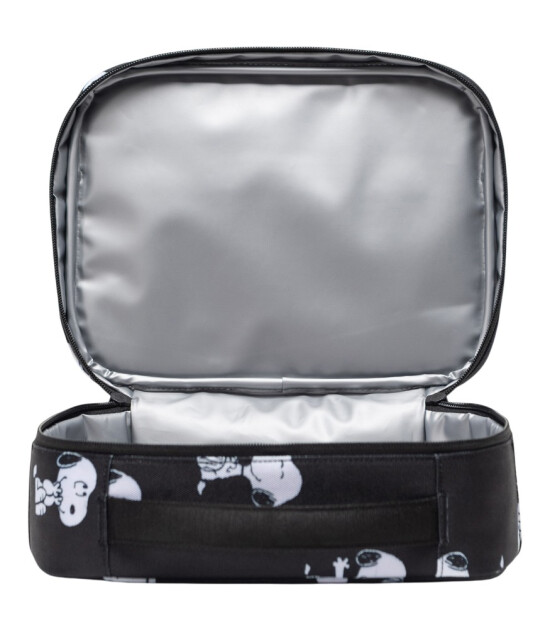 Herschel X Peanuts Pop Quiz Termal &Ccedil;anta // Snoopy and Woodstock Black