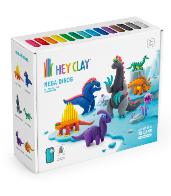 Hey Clay Hava ile Kuruyan Kil (15 Kutu) // Mega Dinozorlar