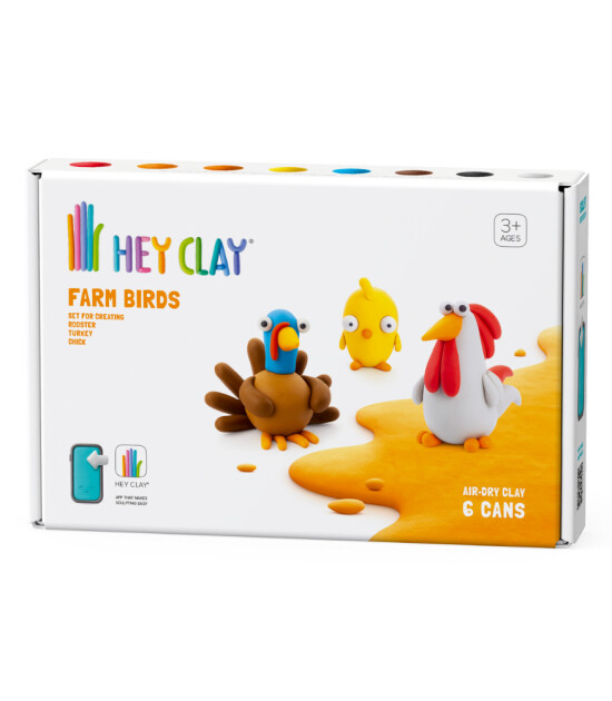 Hey Clay Hava ile Kuruyan Kil (6 Kutu) // Çiftlik Kuşları (Civciv-Hindi-Horoz)