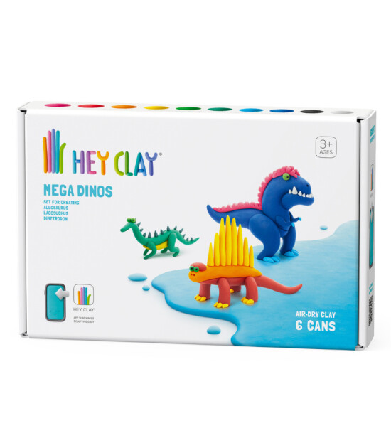 Hey Clay Hava ile Kuruyan Kil (6 Kutu) // Mega Dinozorlar (Lagosuchus-Allosaurus-Dimetrodon)