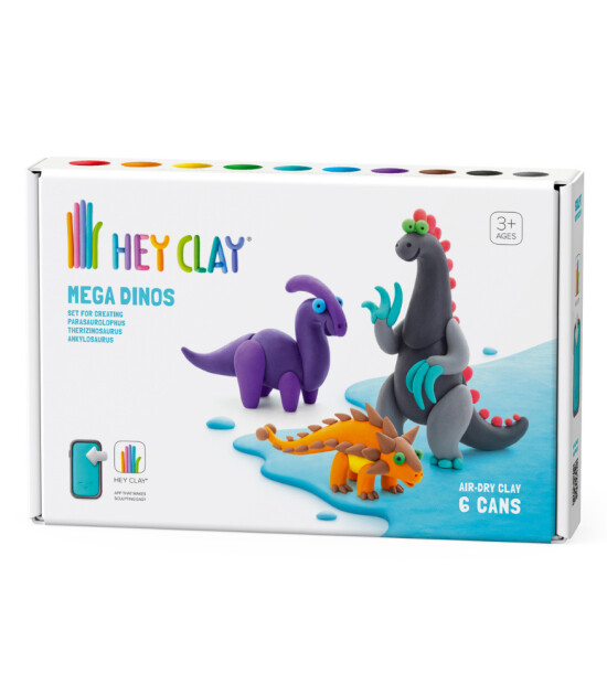 Hey Clay Hava ile Kuruyan Kil (6 Kutu) // Mega Dinozorlar (Ankylosaurus-Parasaurolophus-Therizinosaurus)
