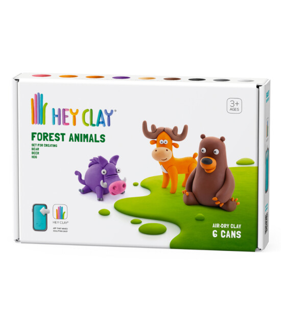 Hey Clay Hava ile Kuruyan Kil (6 Kutu) // Orman Hayvanları (Ayı-Geyik-Yaban Domuzu)