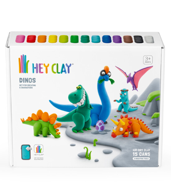 Hey Clay Hava ile Kuruyan Kil (15 Kutu) // Dinozorlar