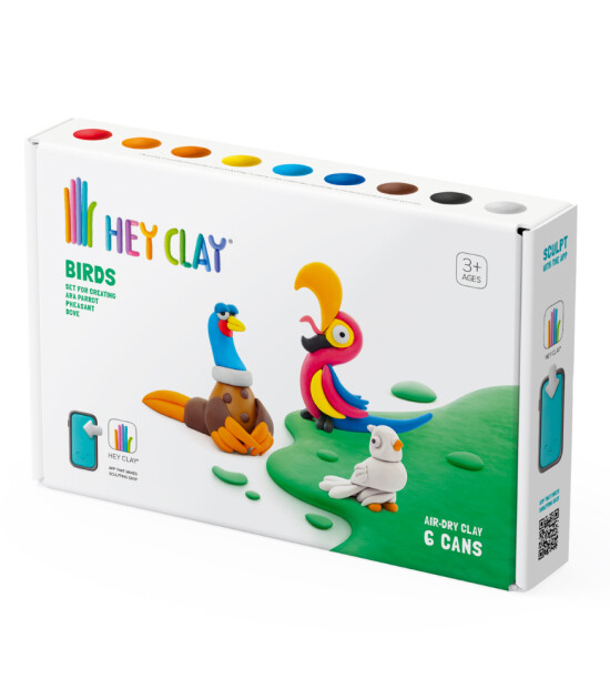 Hey Clay Hava ile Kuruyan Kil (6 Kutu) // Kuşlar (Sülün-Papağan-Güvercin)