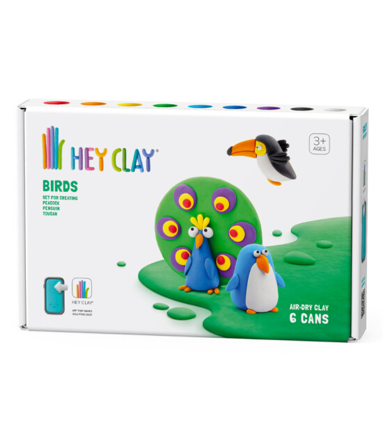 Hey Clay Hava ile Kuruyan Kil (6 Kutu) // Kuşlar (Tukan-Penguen-Tavuskuşu)