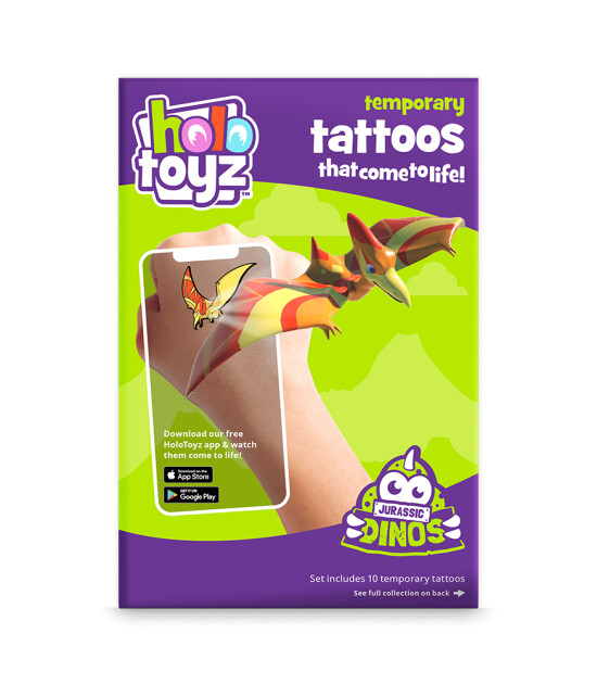 HoloToyz Tattoo - AR Uyumlu Geçici Dövme // Jurassic Dinos