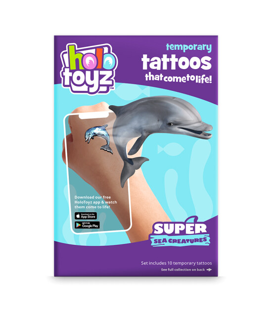 HoloToyz Tattoo - AR Uyumlu Geçici Dövme // Super Sea Creatures