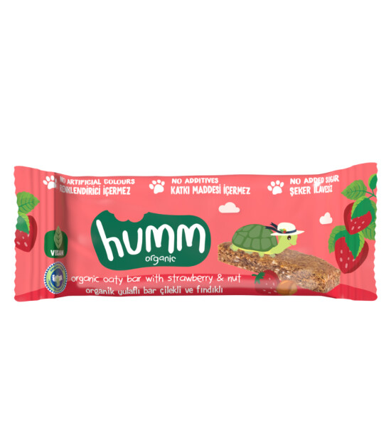 Humm Organic Çilekli Fındıklı Vegan Yulaf Bar