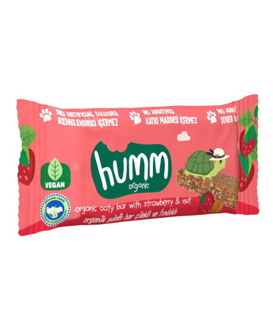 Humm Organic Çilekli Fındıklı Vegan Yulaf Bar