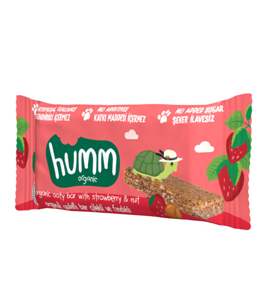 Humm Organic Çilekli Fındıklı Vegan Yulaf Bar