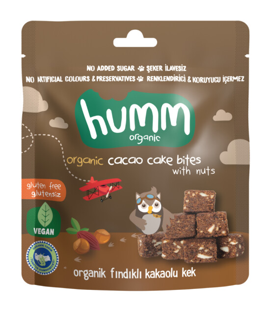 Humm Organic Glutensiz Vegan Kakao ve Fındıklı Baton Kek