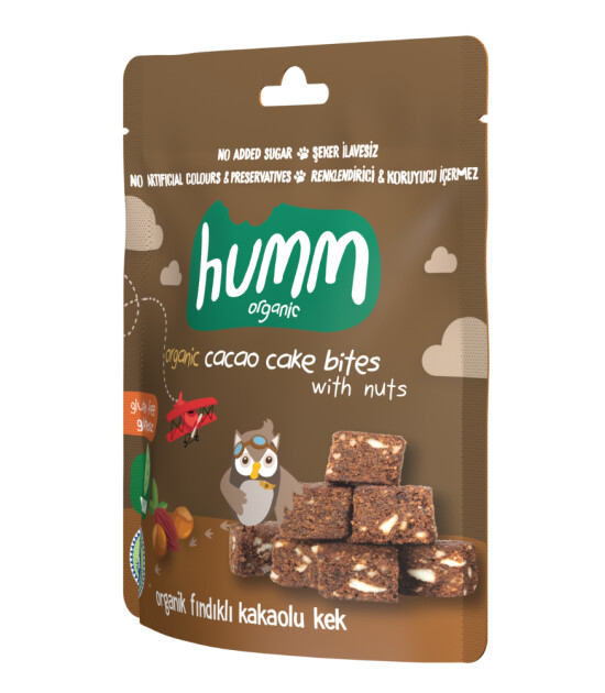 Humm Organic Glutensiz Vegan Kakao ve Fındıklı Kek