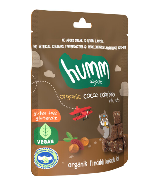 Humm Organic Glutensiz Vegan Kakao ve Fındıklı Kek