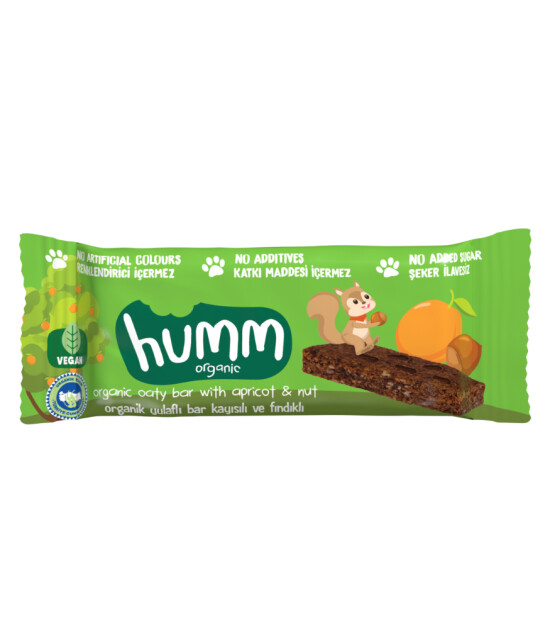 Humm Organic Kayısılı Fındıklı Vegan Yulaflı Bar