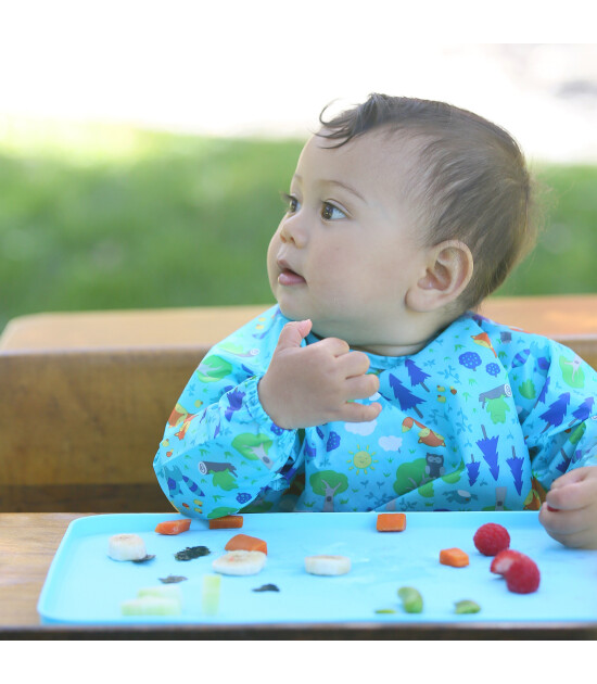 i Play Sızdırmaz Kollu Giyilebilen Bebek Mama ve Aktivite Önlük (Mavi)